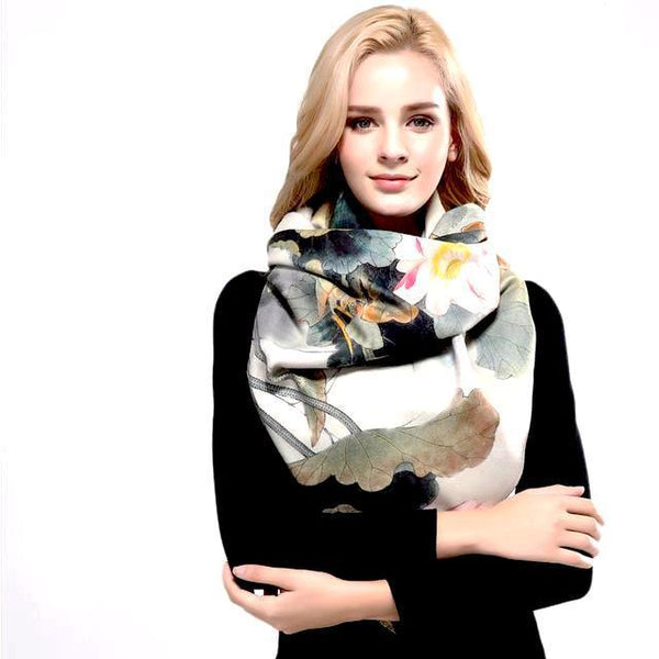 Winter Floral Scarf