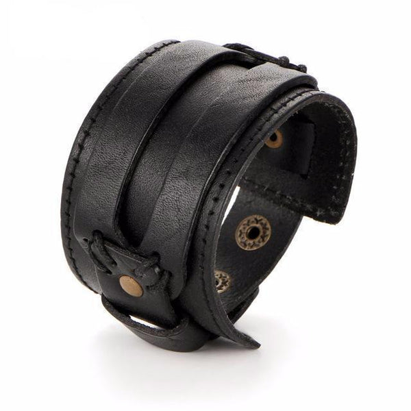 Open Cuff Leather Bracelet